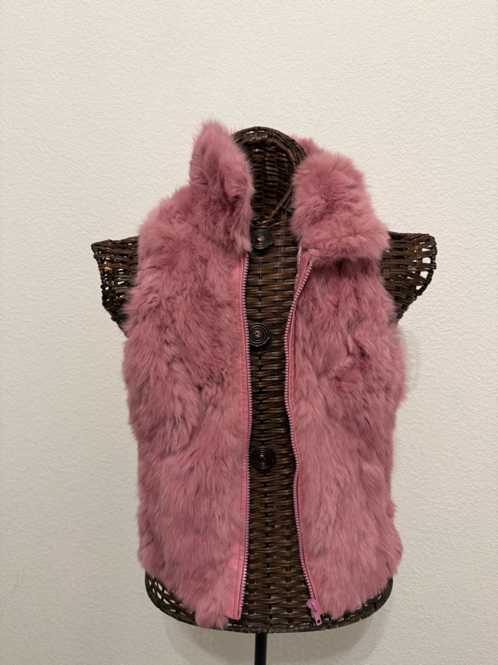 🎀 Rare Vintage Y2K Pink Genuine Rabbit Fur Vest - Jennyfer J